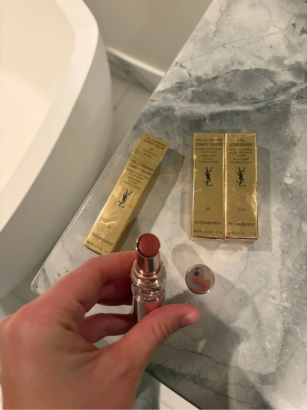Yves Saint Laurent Gold Lip Trio - Loveshine + Candy Glow